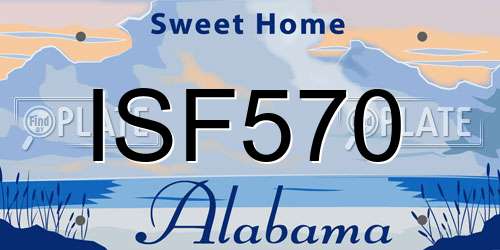 ISF570 Alabama License Plate