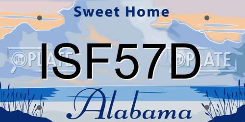 ISF57D Alabama License Plate