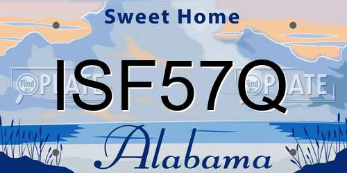 ISF57Q Alabama License Plate