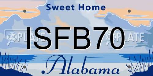 ISFB70 Alabama License Plate