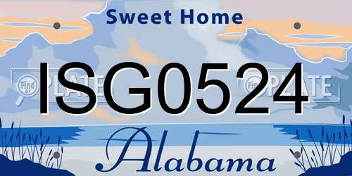 ISG0524 Alabama License Plate