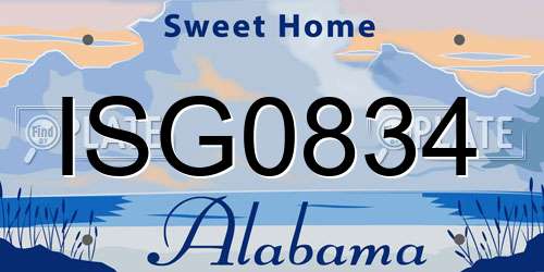 ISG0834 Alabama License Plate