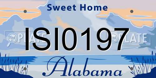 ISI0197 Alabama License Plate