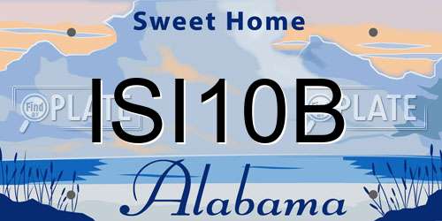 ISI10B Alabama License Plate