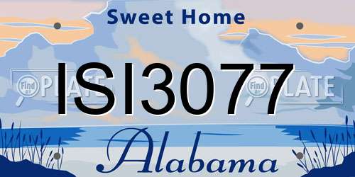 ISI3077 Alabama License Plate