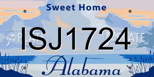 ISJ1724 Alabama License Plate