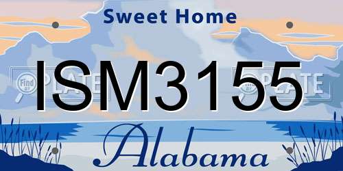 ISM3155 Alabama License Plate