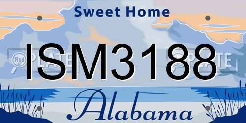 ISM3188 Alabama License Plate