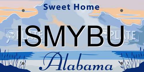 ISMYBU Alabama License Plate