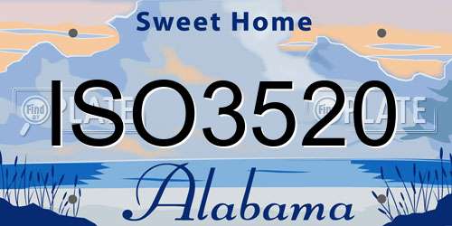 ISO3520 Alabama License Plate