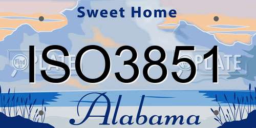 ISO3851 Alabama License Plate