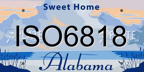 ISO6818 Alabama License Plate