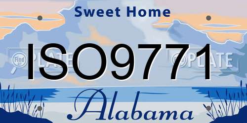 ISO9771 Alabama License Plate