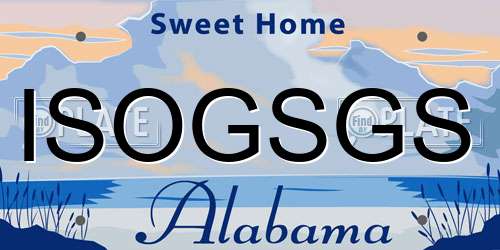 ISOGSGS Alabama License Plate