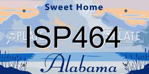 ISP464 Alabama License Plate
