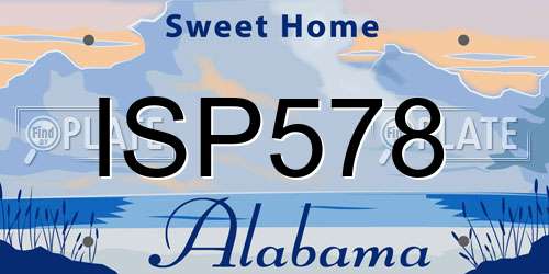 ISP578 Alabama License Plate