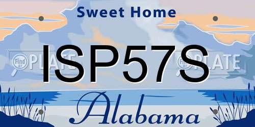 ISP57S Alabama License Plate