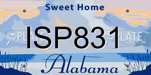 ISP831 Alabama License Plate