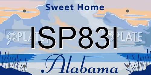 ISP83I Alabama License Plate