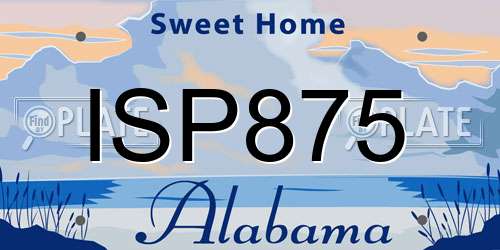 ISP875 Alabama License Plate