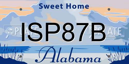 ISP87B Alabama License Plate