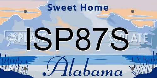 ISP87S Alabama License Plate