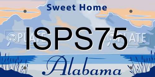ISPS75 Alabama License Plate
