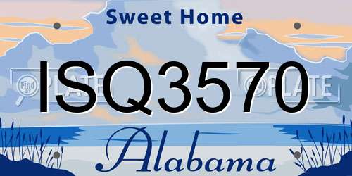 ISQ3570 Alabama License Plate