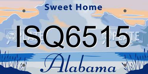 ISQ6515 Alabama License Plate