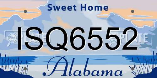 ISQ6552 Alabama License Plate