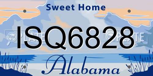 ISQ6828 Alabama License Plate