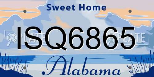 ISQ6865 Alabama License Plate