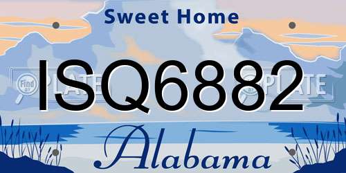 ISQ6882 Alabama License Plate
