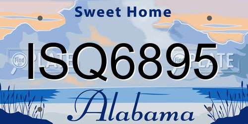 ISQ6895 Alabama License Plate
