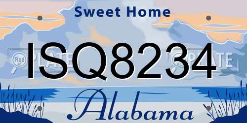 ISQ8234 Alabama License Plate