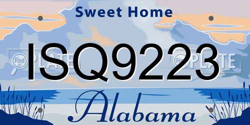 ISQ9223 Alabama License Plate