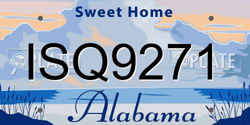 ISQ9271 Alabama License Plate