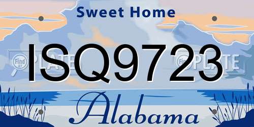 ISQ9723 Alabama License Plate