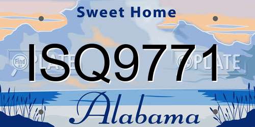 ISQ9771 Alabama License Plate