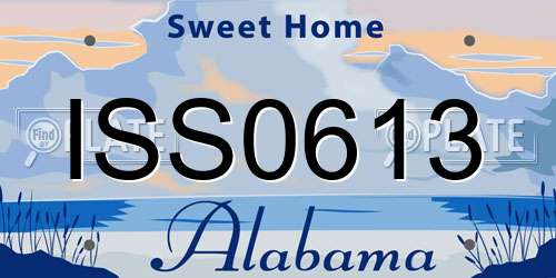 ISS0613 Alabama License Plate