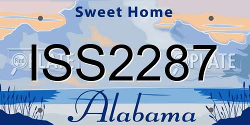 ISS2287 Alabama License Plate