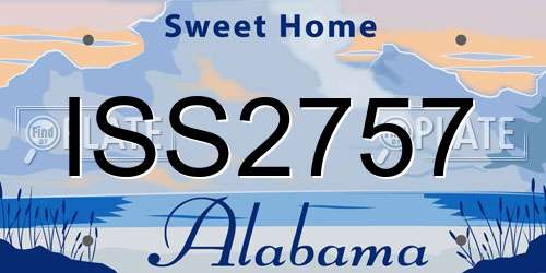 ISS2757 Alabama License Plate