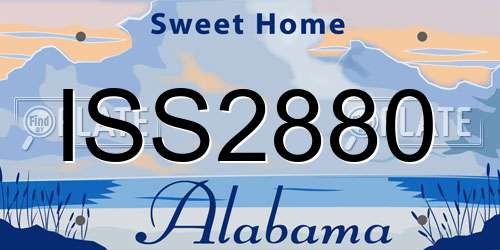 ISS2880 Alabama License Plate