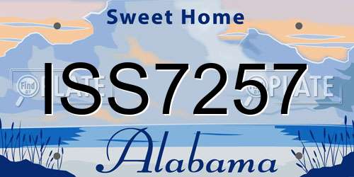 ISS7257 Alabama License Plate