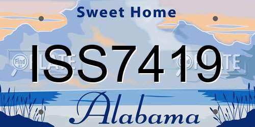 ISS7419 Alabama License Plate