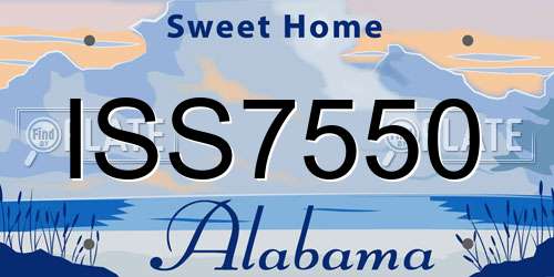 ISS7550 Alabama License Plate