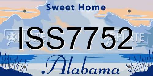 ISS7752 Alabama License Plate