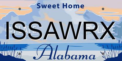 ISSAWRX Alabama License Plate
