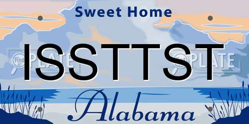 ISSTTST Alabama License Plate