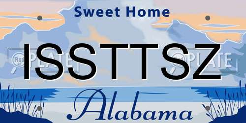 ISSTTSZ Alabama License Plate
